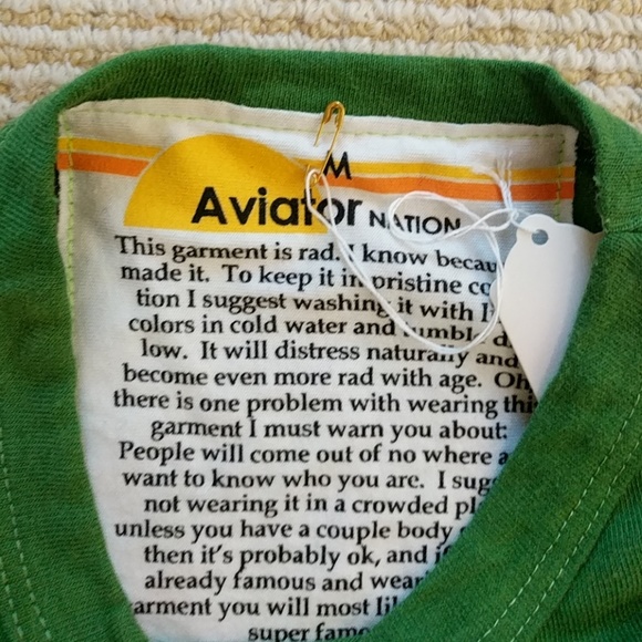 Aviator Nation Green triangle tee size M NWT - Picture 2 of 3